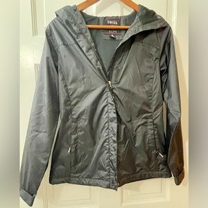 Swiss Alps lightweight hooded rain jacket